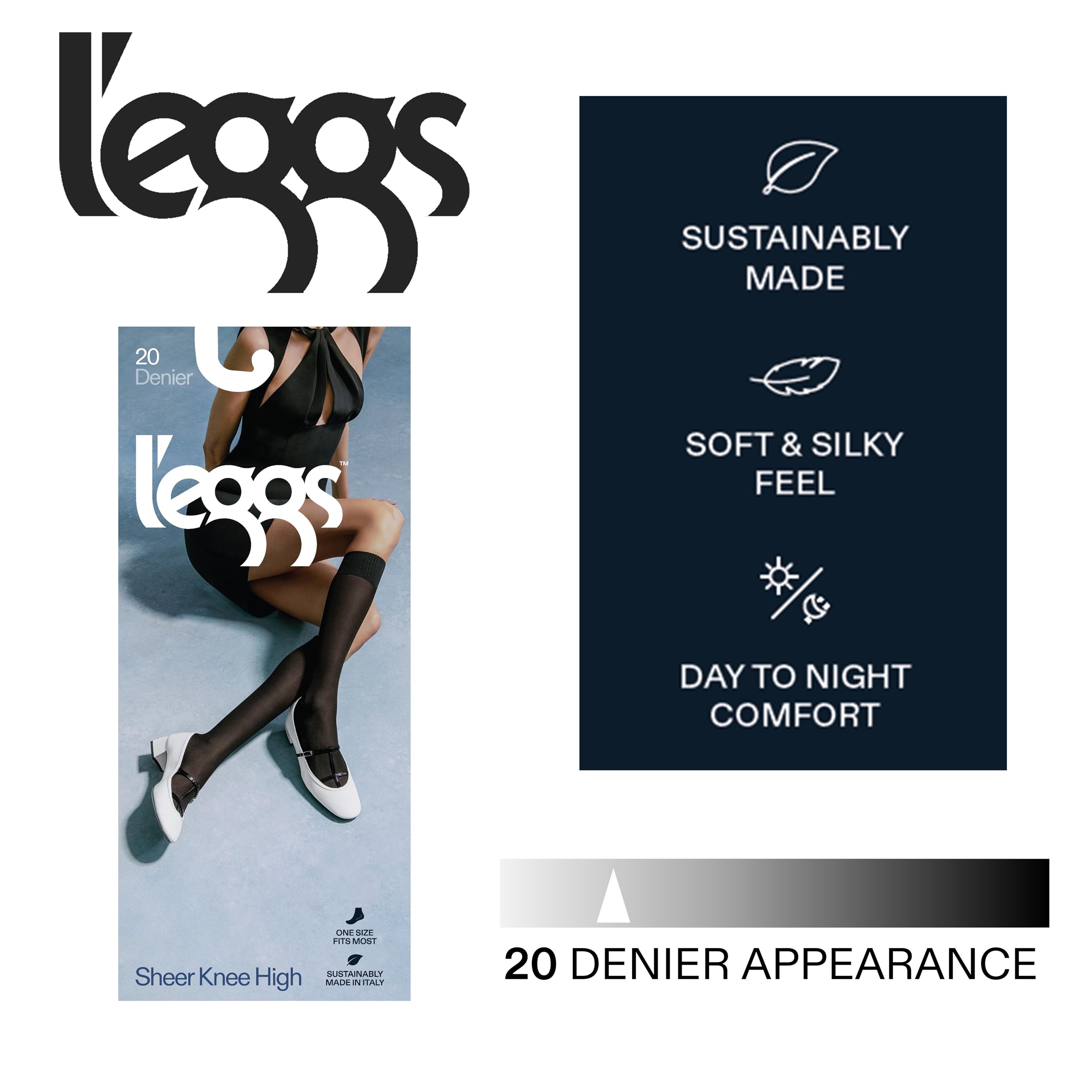 L'eggs Luxe Women's Sheer Knee Highs | Sheer Toe | Stocking Socks for Style and Comfort, One Size - Image 4